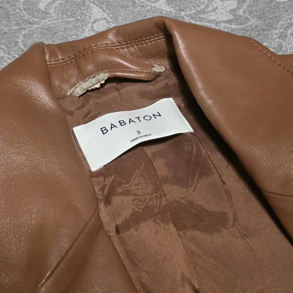 Aritzia Babaton Brown Vegan Leather Blazer (Size S) - Picture 5 of 7